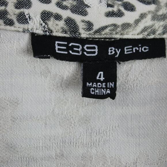 E39 by Eric Women's Jacket Animal Print Floral Gray Stretch Jacket Size 4 - Picture 7 of 11